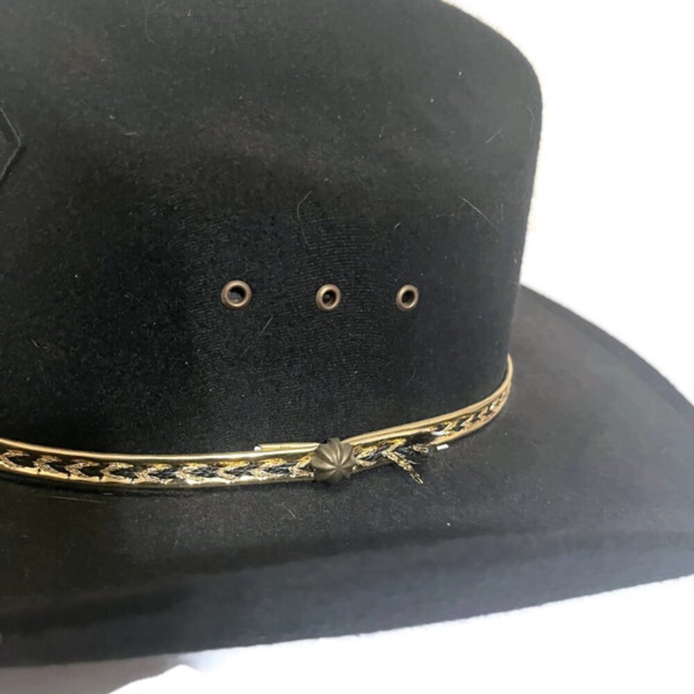 Vintage U.S. Cavalry Black Hat with Gold Details - Picture 4 of 6